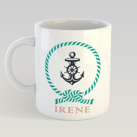 Nautical Rope & Anchor Ceramic Mug