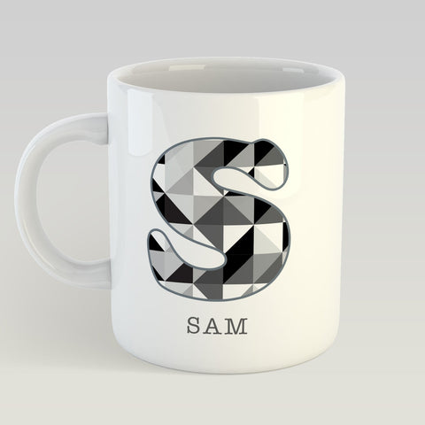 Abstract Black & Gray Ceramic Mug