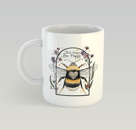 Think Happy Bee Happy Ceramic Mug