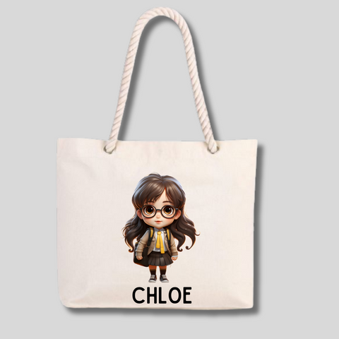 School Girls Canvass Tote Bags