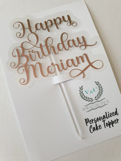 Personalized Plastic Cake Topper