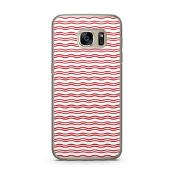 Nautical Red Wavy Lines
