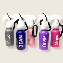 Personalized Ria Aluminum Spray Bottle with Carabiner 50ml