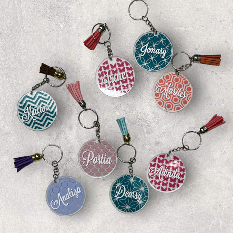 Round sales acrylic keychain