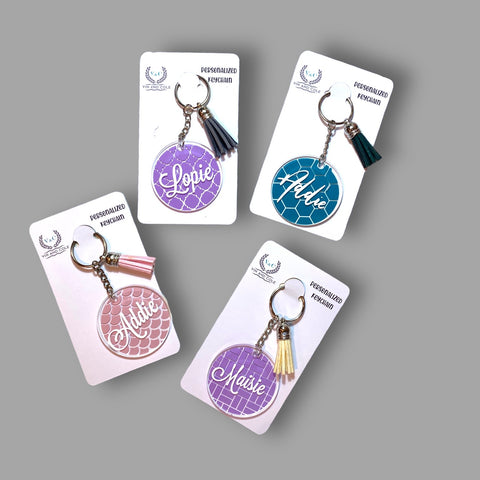 Monogrammed Acrylic Key Chain