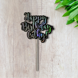Personalized Holographic Cake Topper